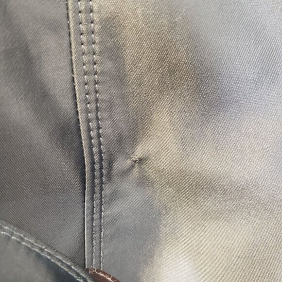 London Fog Metallic Bronze Tie Waist Trench Coat Size M/L - Picture 9 of 9